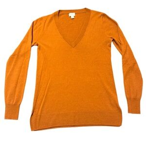 J Crew VNeck Sweater Burnt Orange/Rust color size XS